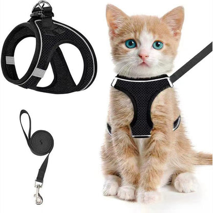 Breathable Reflective Cat Dog Harness Leash
