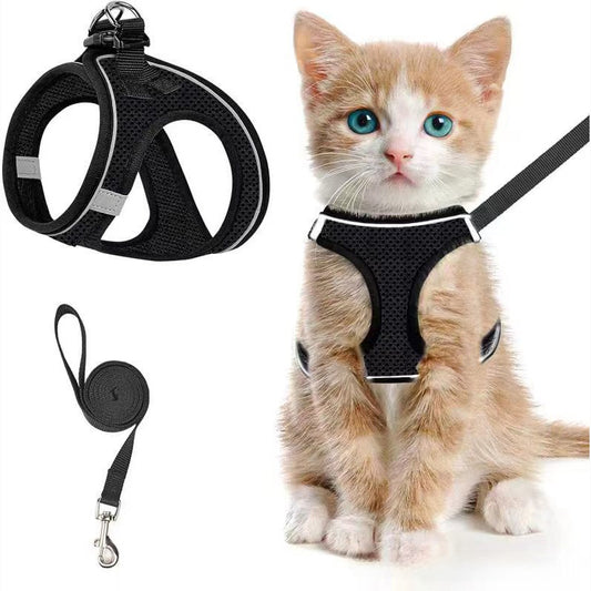 Breathable Reflective Cat Dog Harness Leash