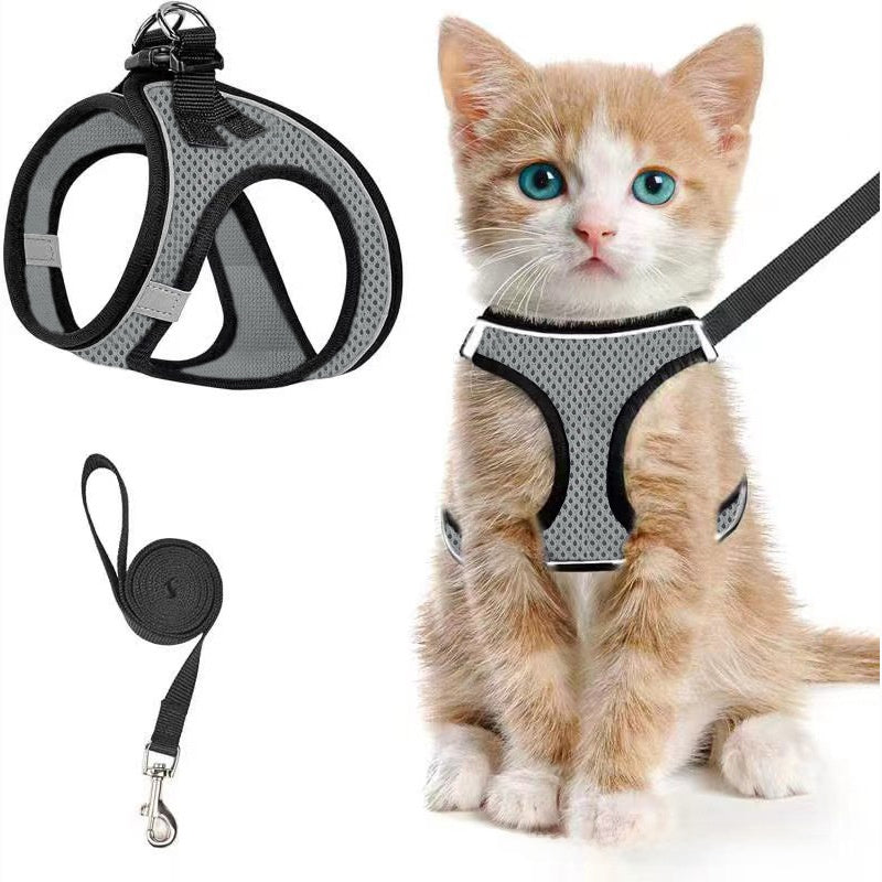 Breathable Reflective Cat Dog Harness Leash
