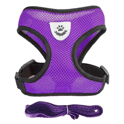 Cat Harness Vest Walking Lead Leash for Puppy Dogs Collar Polyester Adjustable Mesh Dog Harness for Small Medium Pet Accessories