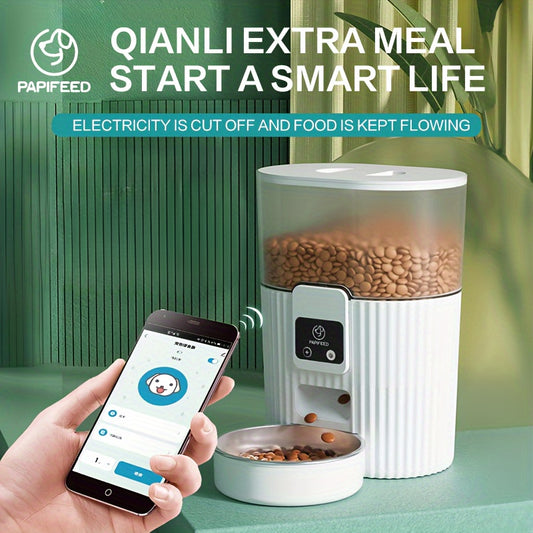 PAPIFEED Cat Automatic Feeder Dog Spot Feeder Cat Food Dog Food Wifi Remote Smart Cat Pet Feeder Automatic Cat Feeder, Smart Dispenser, Wi-Fi Control, Cat Food Dispenser, Dog Food Dispenser, Dogfeeder, Automatic Cat Feeder, D