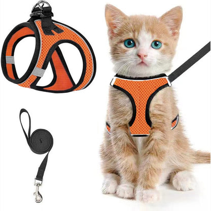 Breathable Reflective Cat Dog Harness Leash