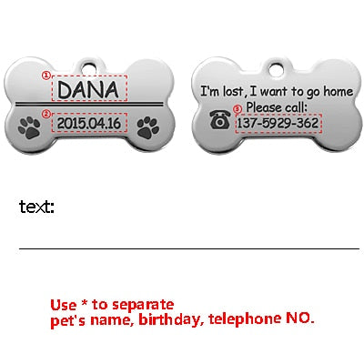 Personalized Dog Cat ID Tag