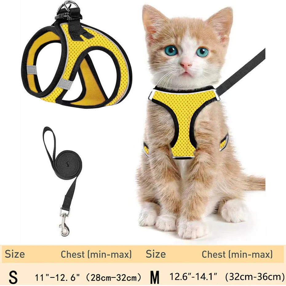 Escape-Proof Cat Harness for Walking – Soft & Reflective