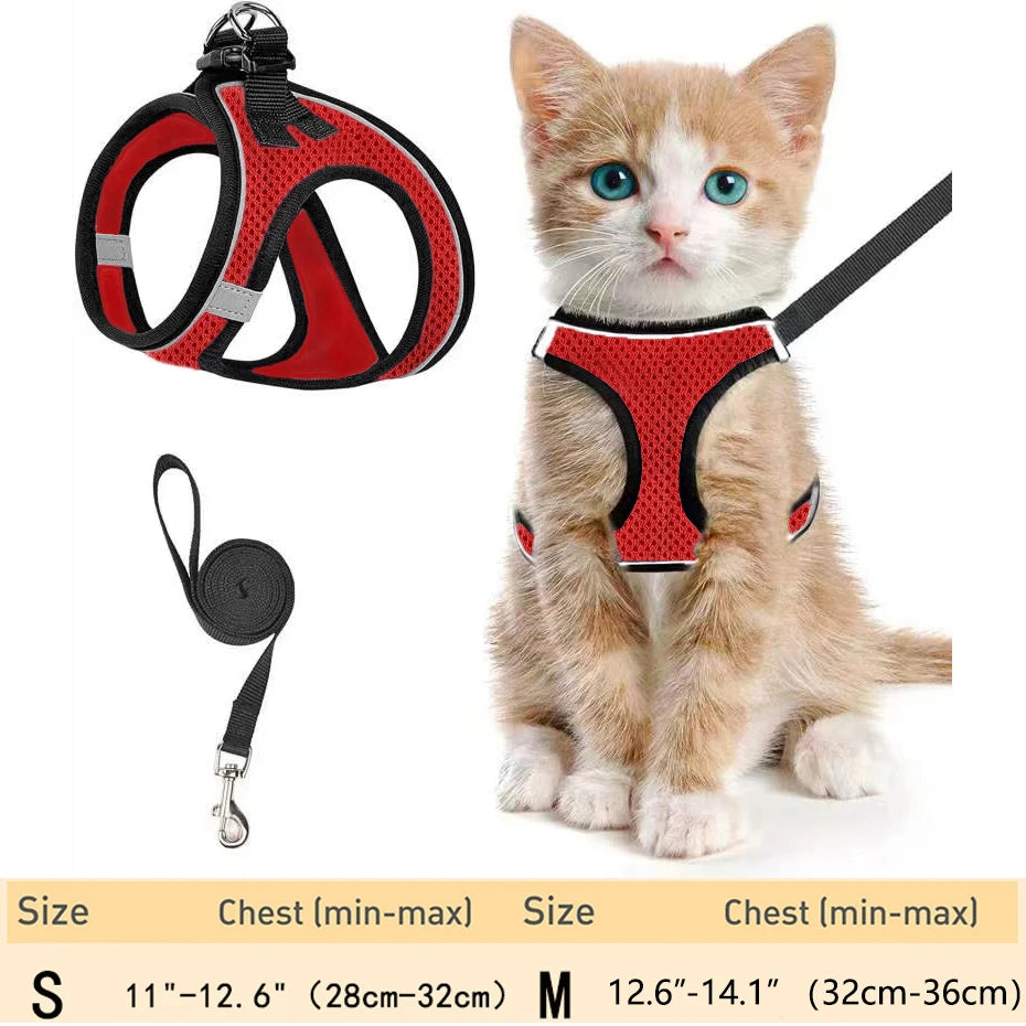 Escape-Proof Cat Harness for Walking – Soft & Reflective
