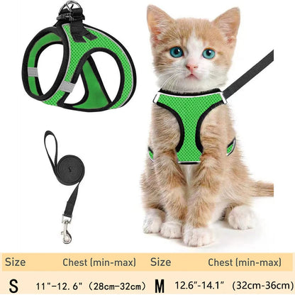 Escape-Proof Cat Harness for Walking – Soft & Reflective