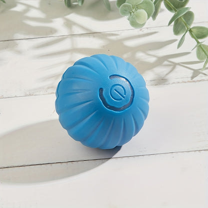 Automatic Rolling Ball Dog Toy - Interactive, USB Rechargeable, Durable Plastic | Blue & White, 1pc, for Small Dogs, Promotes Exercise