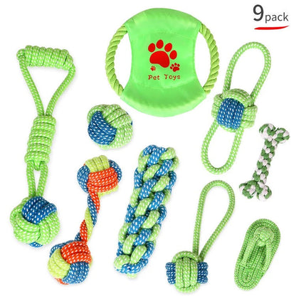 9 pcs Braided Cotton Rope Chew Toys