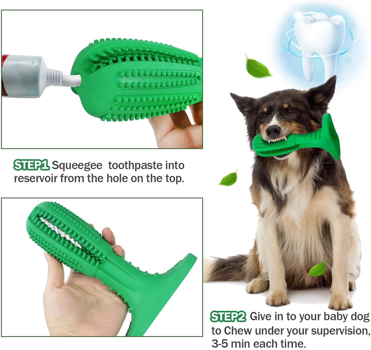 Natural Rubber Bite Resistant Dog Toothbrush Toy