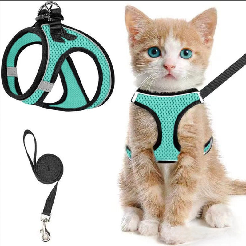 Breathable Reflective Cat Dog Harness Leash