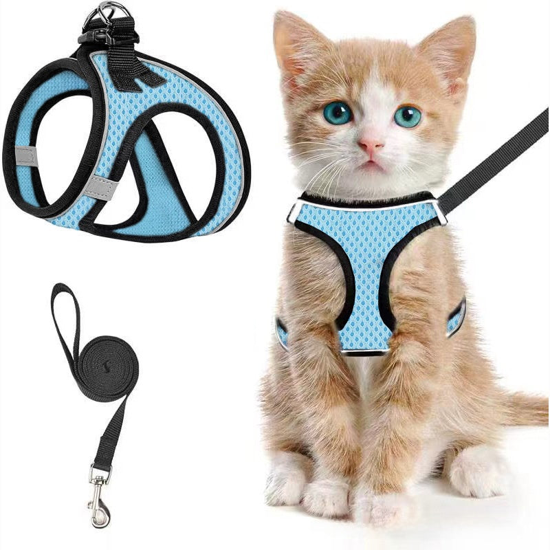 Breathable Reflective Cat Dog Harness Leash