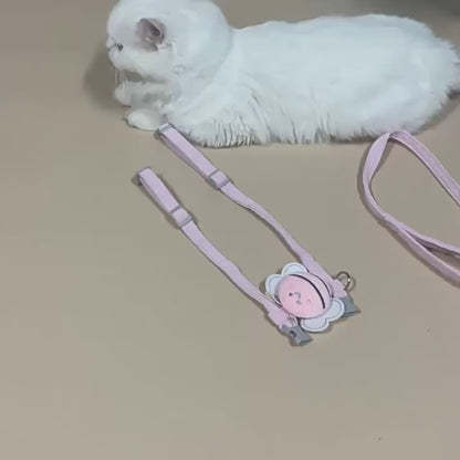 Adjustable Cat Harness Set – Bee Collar & Leash for Walking
